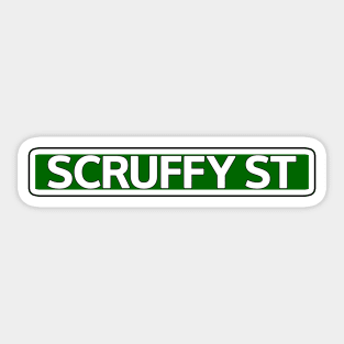 Scruffy St Street Sign Sticker